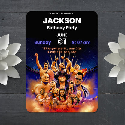 WWE Birthday Invitation Template - CreativeRino