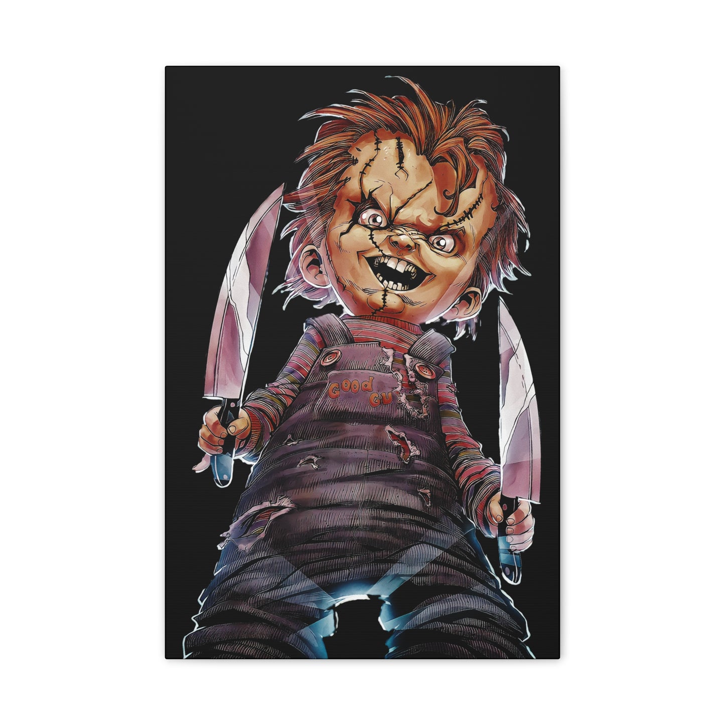Horror Canvas Art - Chucky Vibes - Spooky Home Decor for Halloween Fans - CreativeRino