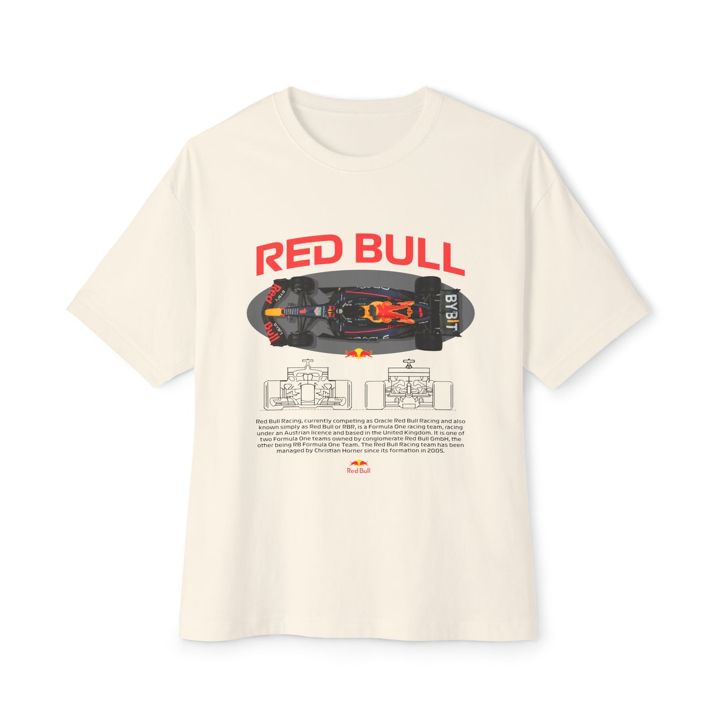 Red Bull Racing Car Unisex Oversized Boxy Tee -  Car T-shirt - CreativeRino
