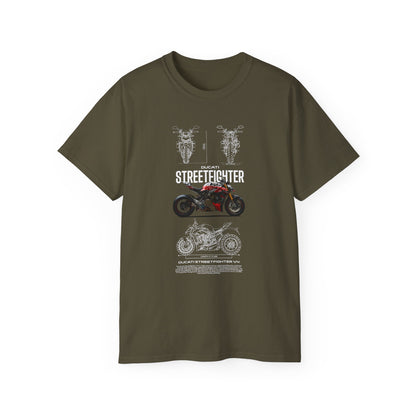 New Streetfighter V4 Motorcycle Graphic Unisex Tee - Perfect T-shirt for Riders and Enthusiasts - CreativeRino