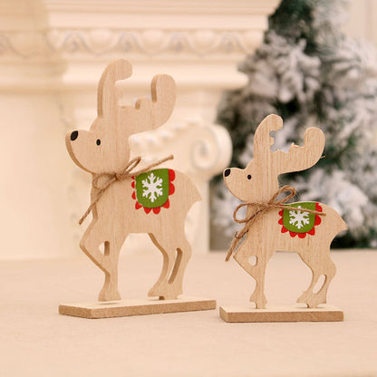 DIY Wooden Christmas Deer Ornament Kit | Plaid & Rustic Desktop Assembly Decor Gift eprolo