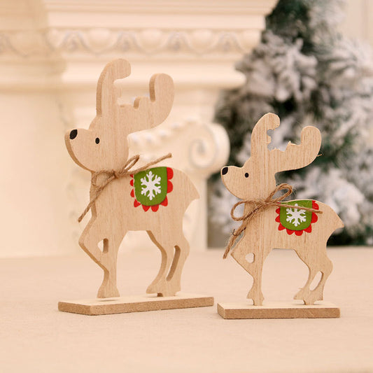 DIY Wooden Christmas Deer Ornament Kit | Plaid & Rustic Desktop Assembly Decor Gift eprolo