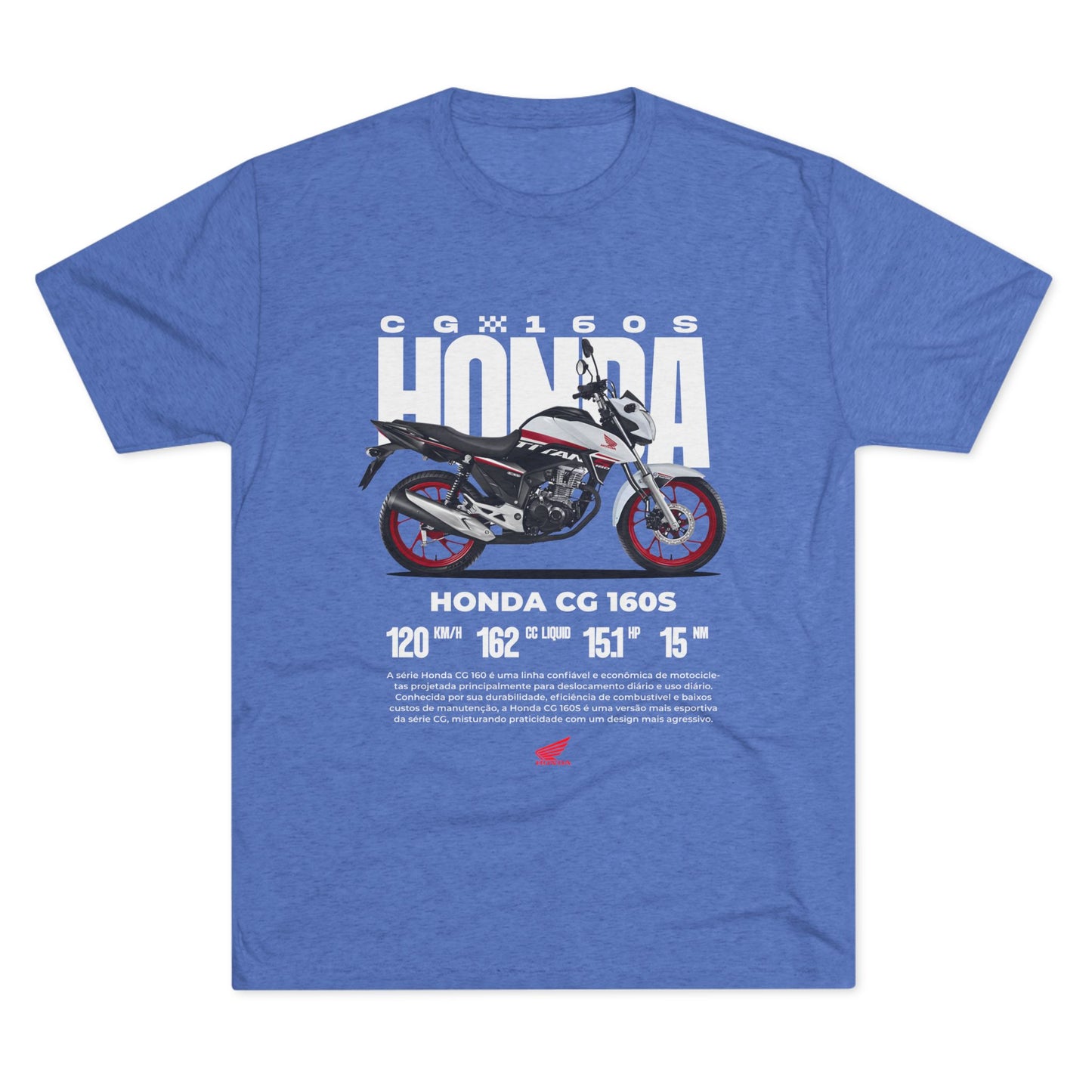 Honda CG 160S Unisex Tri-Blend Crew Tee - Perfect T-shirt for Motorcycle Enthusiasts - CreativeRino