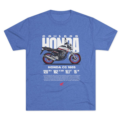 Honda CG 160S Unisex Tri-Blend Crew Tee - Perfect T-shirt for Motorcycle Enthusiasts - CreativeRino