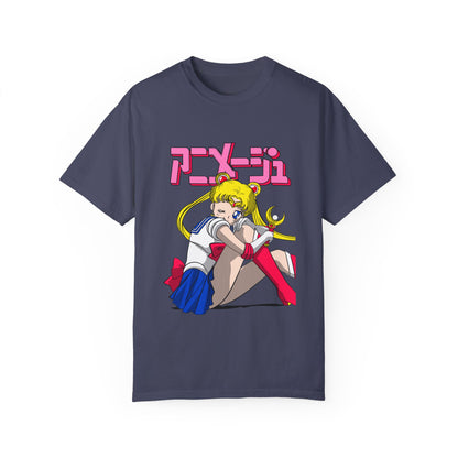 Sailor Moon Unisex Garment-Dyed T-shirt - Retro Anime Tee - CreativeRino