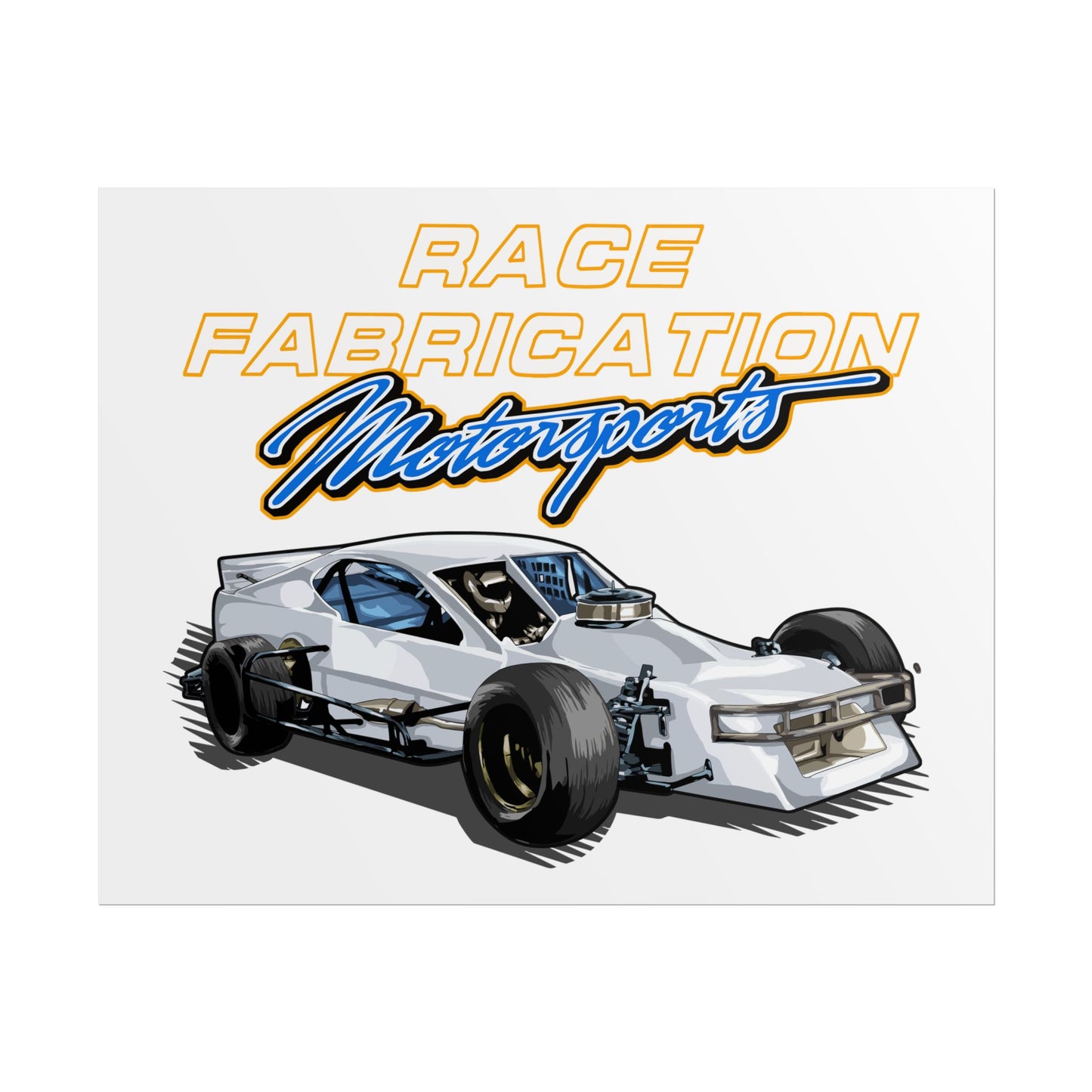 Racing Car Motorsports Art Print - Race Fabrication Poster - CreativeRino