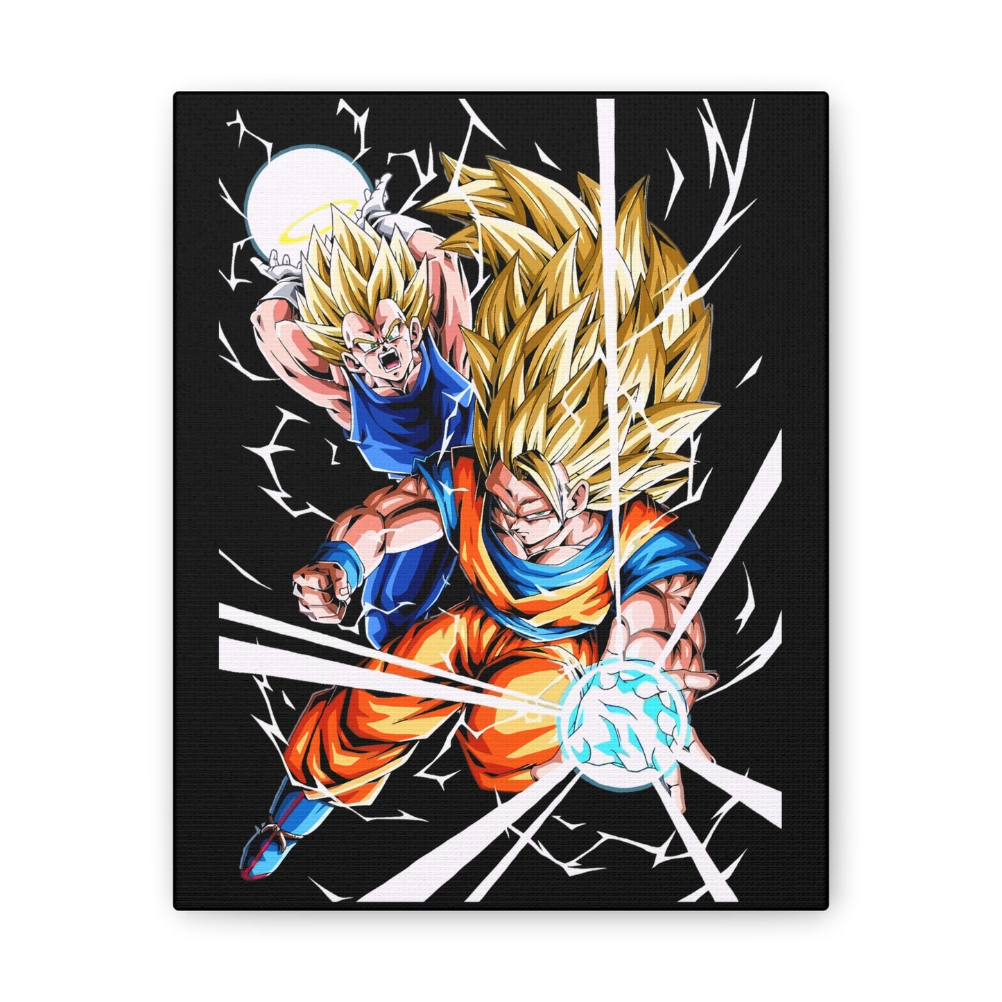 Dragon Ball Z Canvas Art Print - Energetic Super Saiyan Artwork - CreativeRino