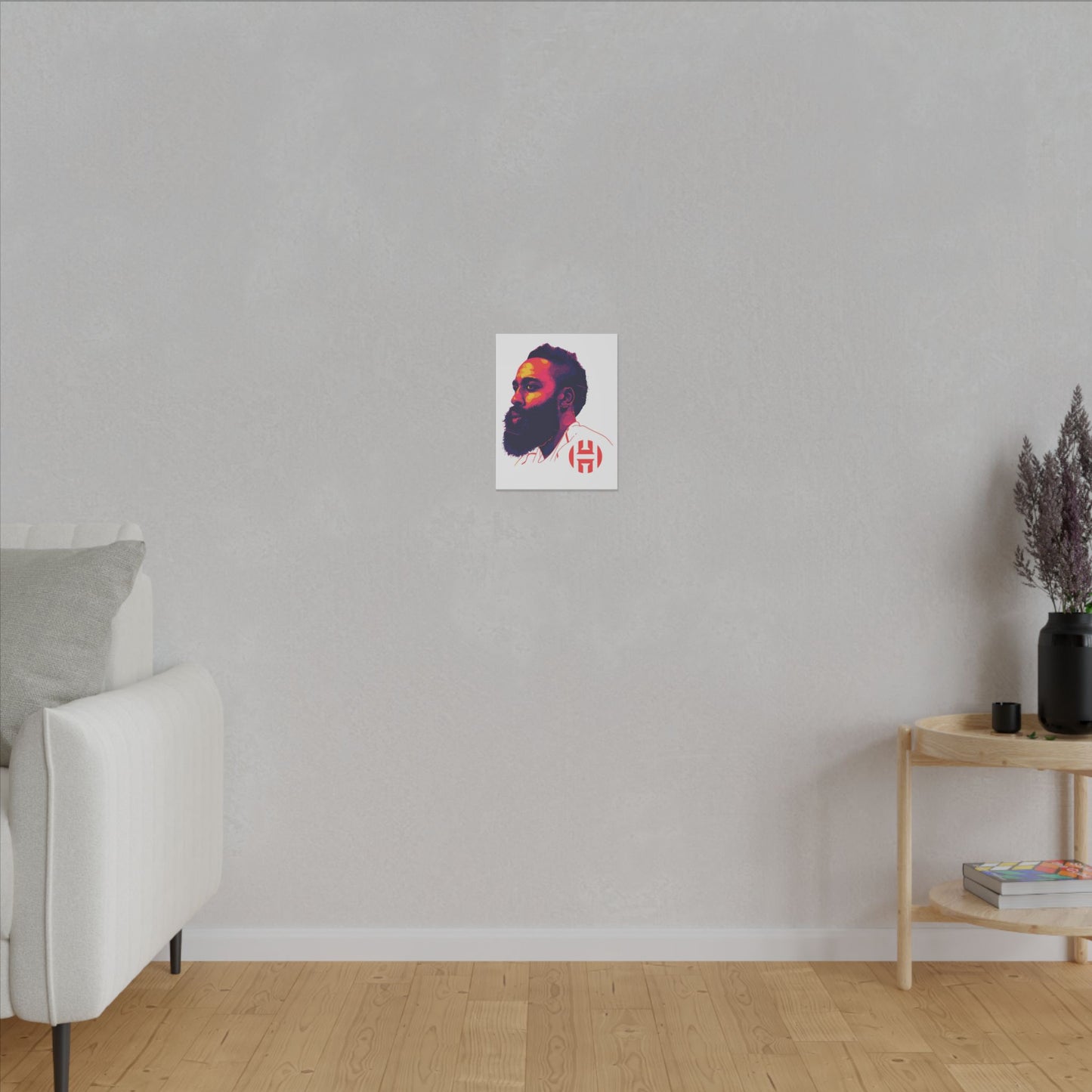 Stretched Matte Canvas Art - Vibrant Portrait of James Harden - CreativeRino