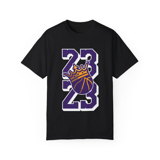 Lebron James King of the Court Unisex Garment-Dyed T-shirt - Basketball 23 Tee Design - CreativeRino