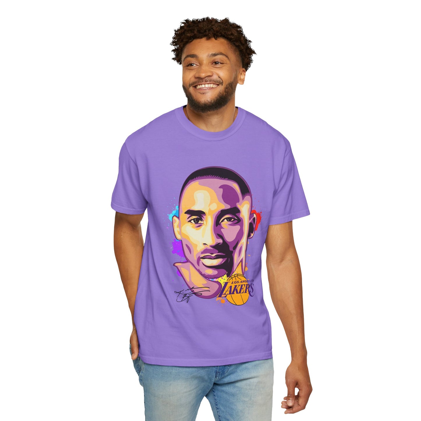Kobe Bryant Unisex Garment-Dyed T-shirt - Vibrant Basketball Tribute Tee - CreativeRino