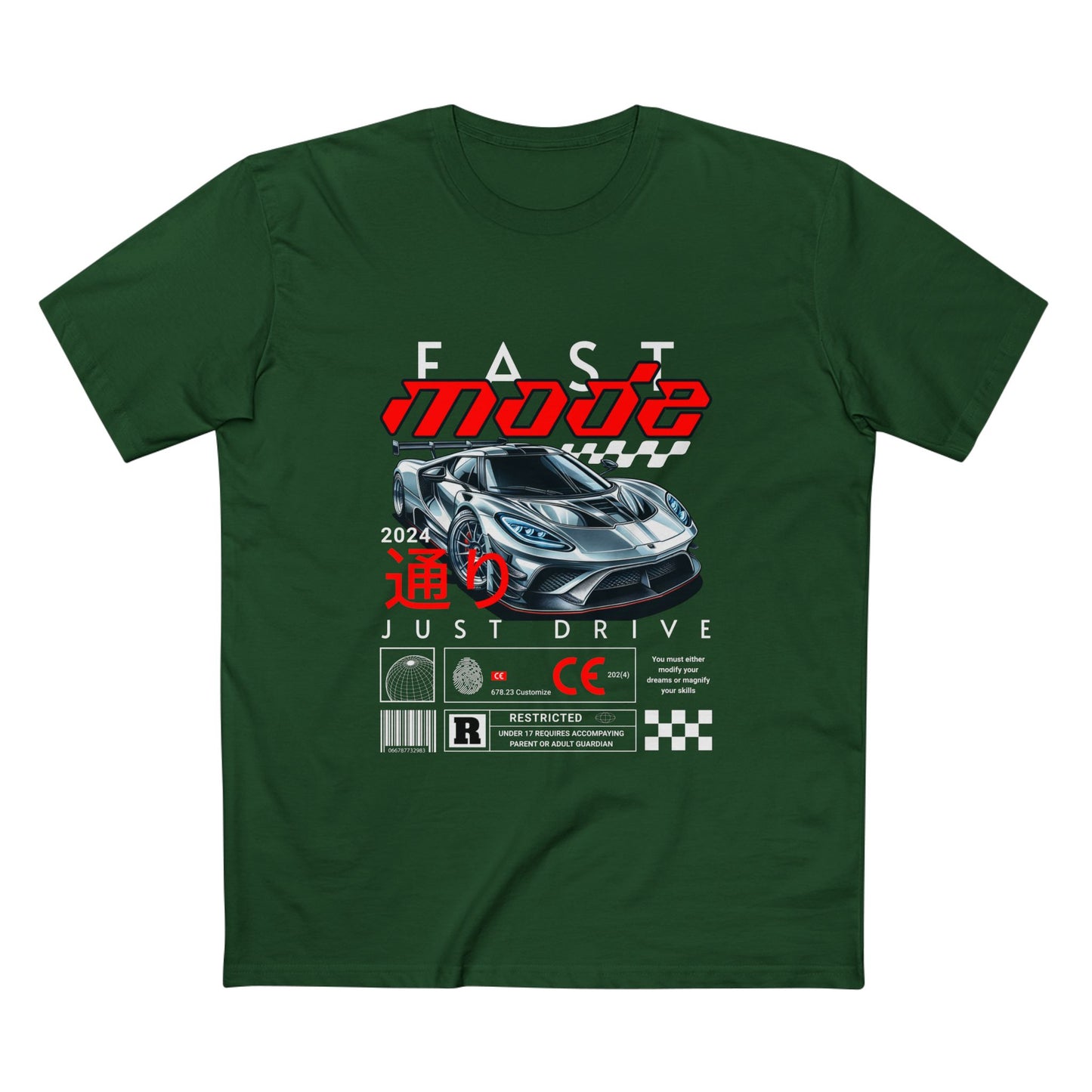 Fast Mode Graphic Tee - Just Drive Car Enthusiast T-Shirt - CreativeRino
