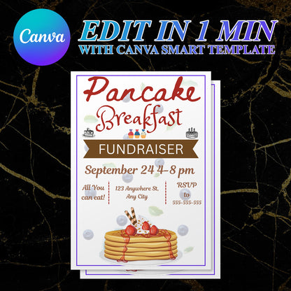 Pancake Breakfast Fundraiser Flyer Template CreativeRino