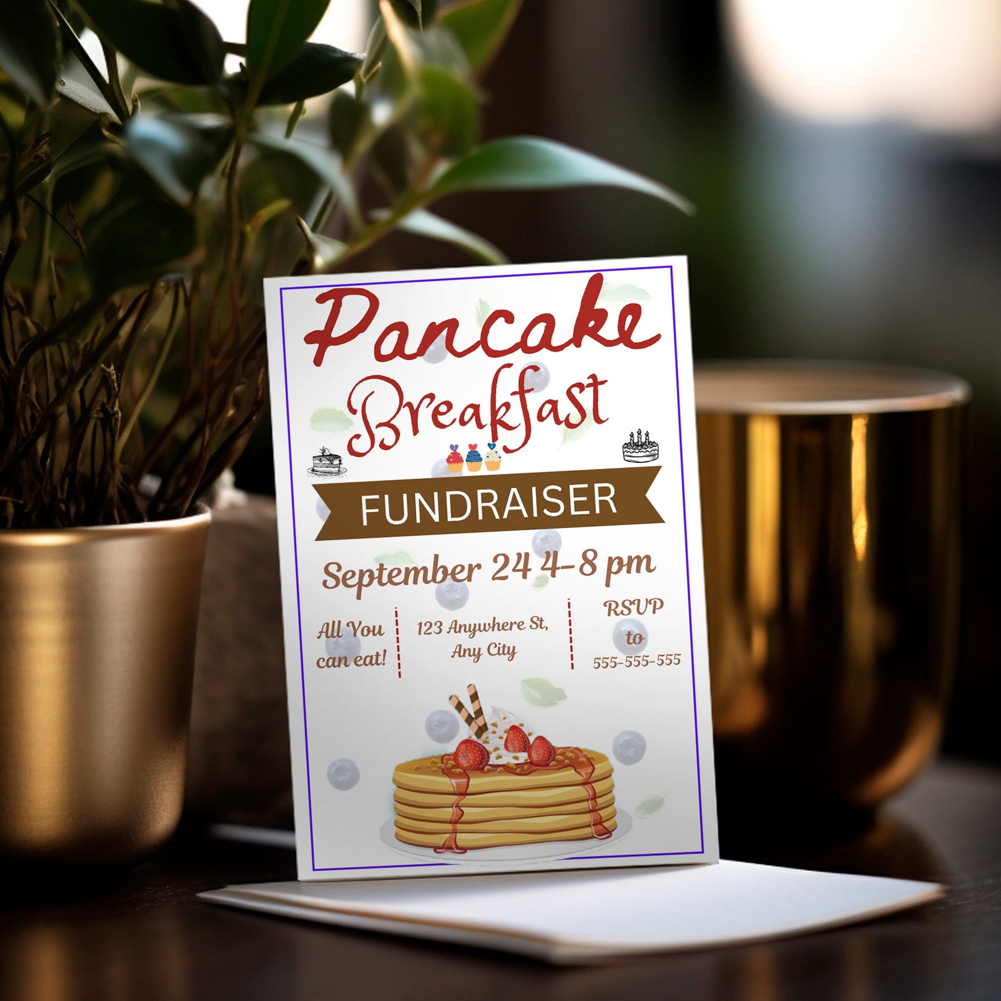 Pancake Breakfast Fundraiser Flyer Template CreativeRino