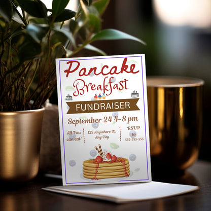 Pancake Breakfast Fundraiser Flyer Template CreativeRino