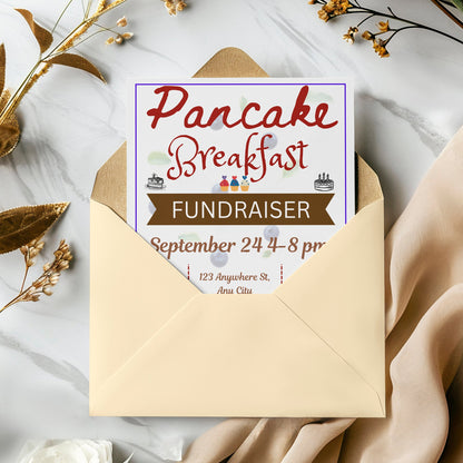 Pancake Breakfast Fundraiser Flyer Template CreativeRino