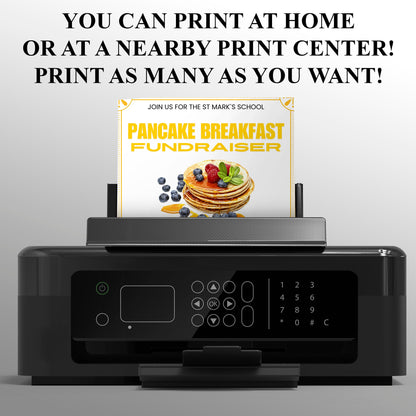 Pancake Breakfast Fundraiser Flyer Invite Template CreativeRino