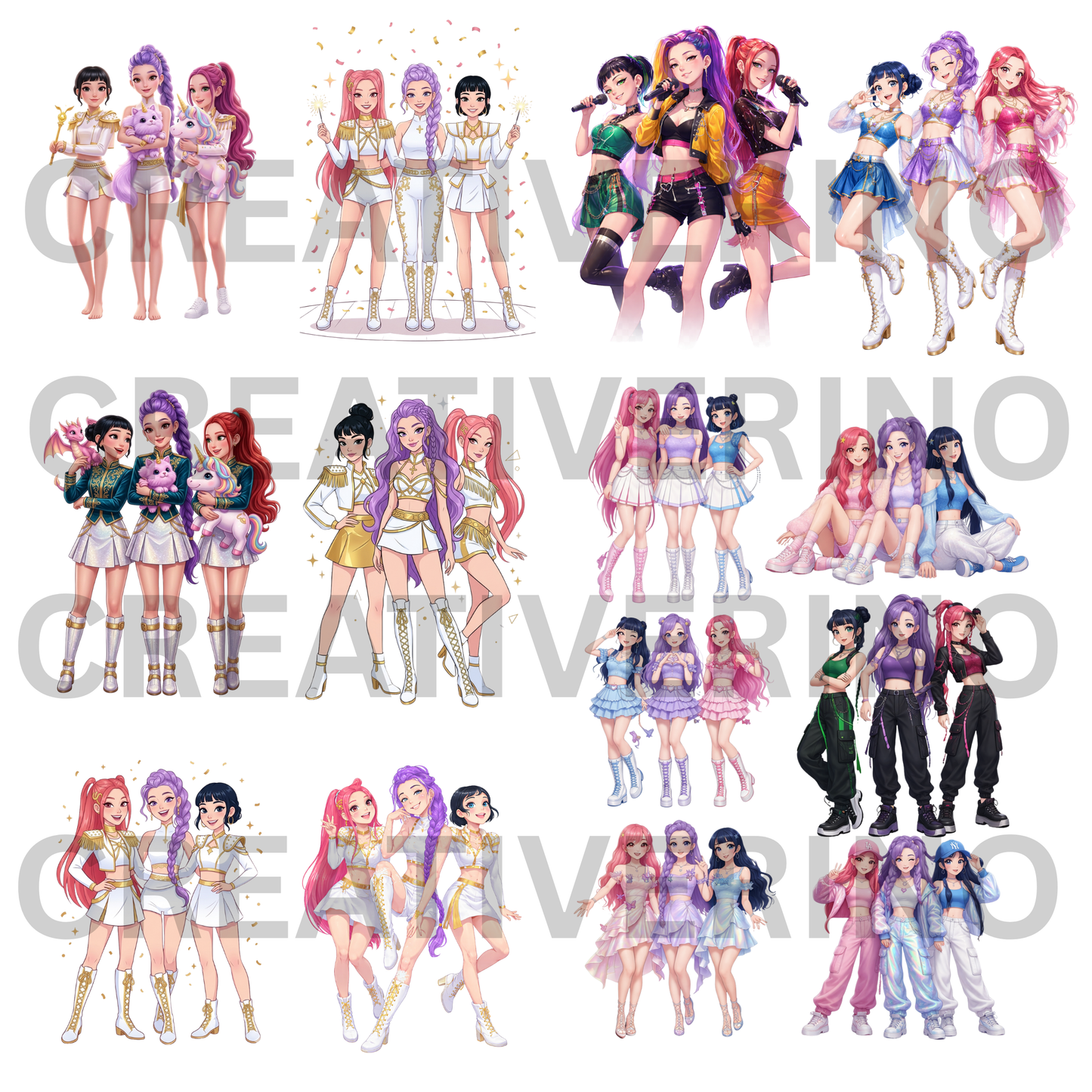 101 Kpop Demon Hunter PNG Bundle CreativeRino