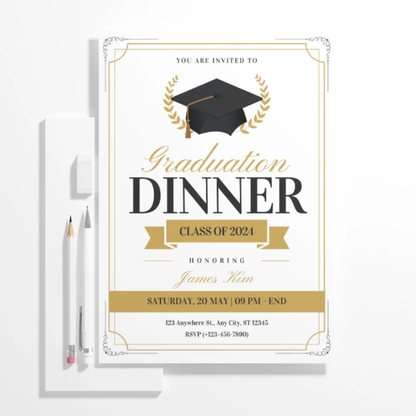 Graduation Dinner Invitation Template - CreativeRino