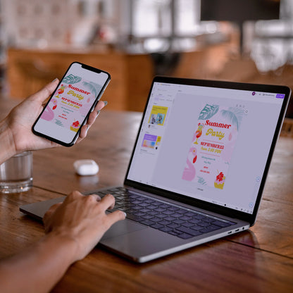 Summer Party Invite | Summer Party Invitation Canva Template CreativeRino