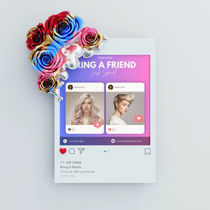 Bring A Bestie Flyer Template | Bring A Friend Flyer CreativeRino