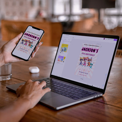 Superkitties Birthday Invitation Template - CreativeRino