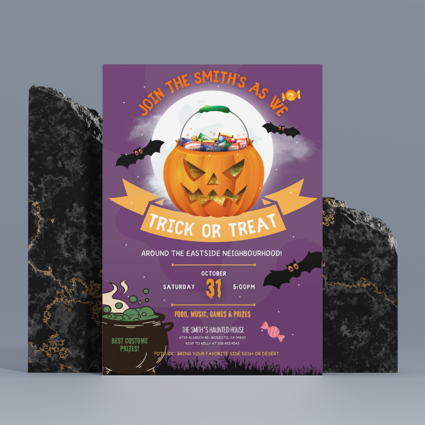 Halloween Trick or Treat Invitation Template