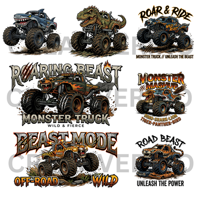 Monster Truck PNG Bundle | Kids Truck Clipart | Monster Jam Style Graphics CreativeRino