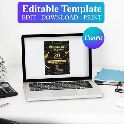 School Reunion Flyer Template | High School Reunion Invitation CreativeRino