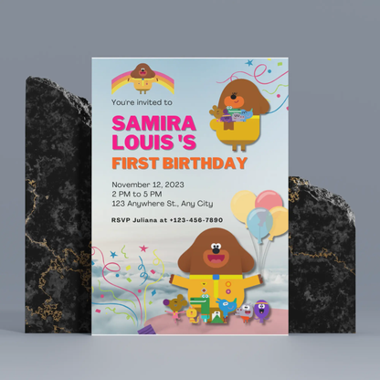 Hey Duggee Birthday Invitation Template CreativeRino