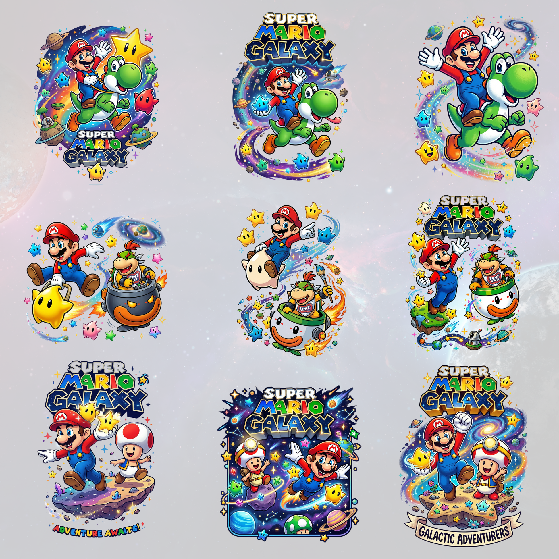 Super Mario Galaxy Movie PNG Bundle | Mario Galaxy Characters Clipart CreativeRino