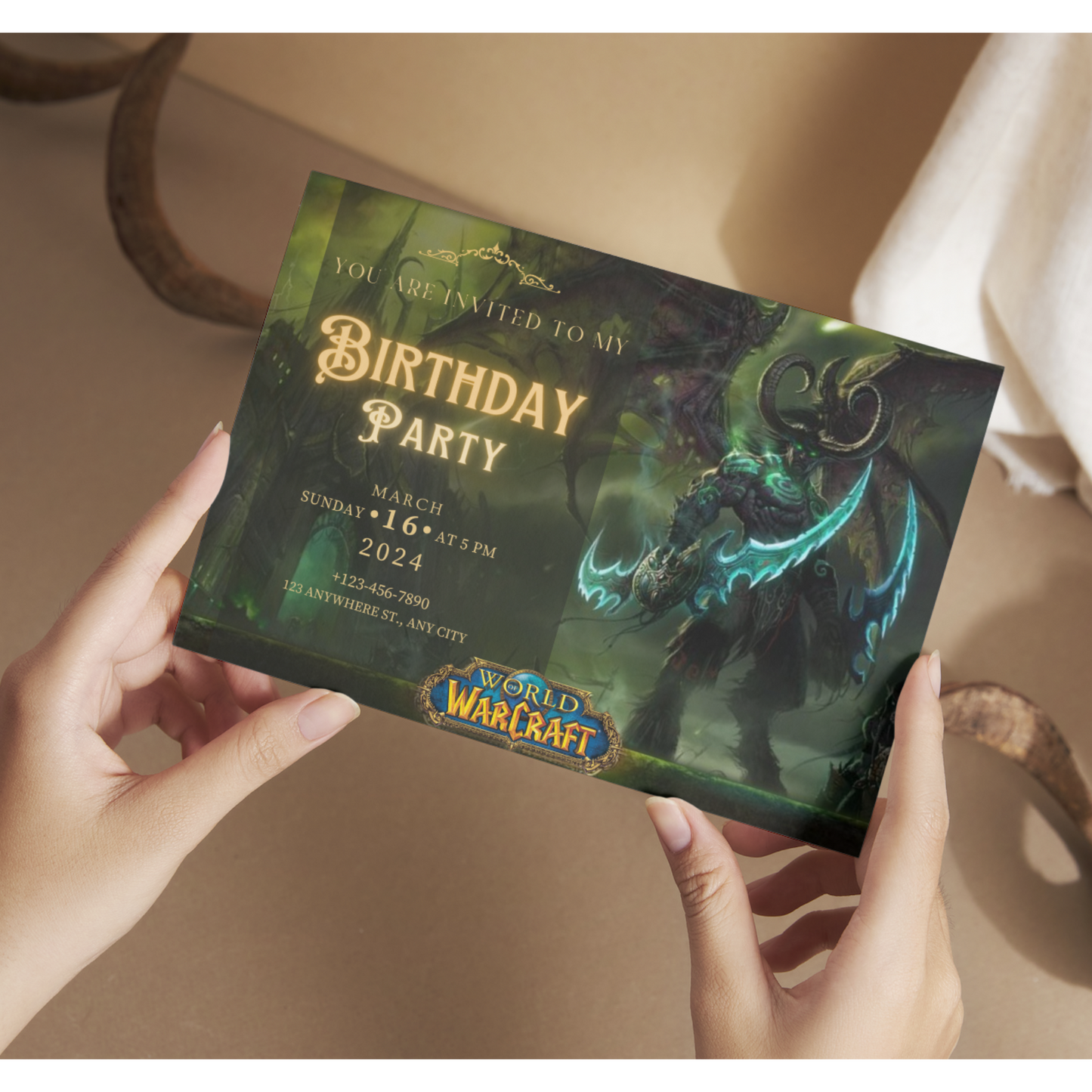 World of Warcraft Birthday Invitation Template