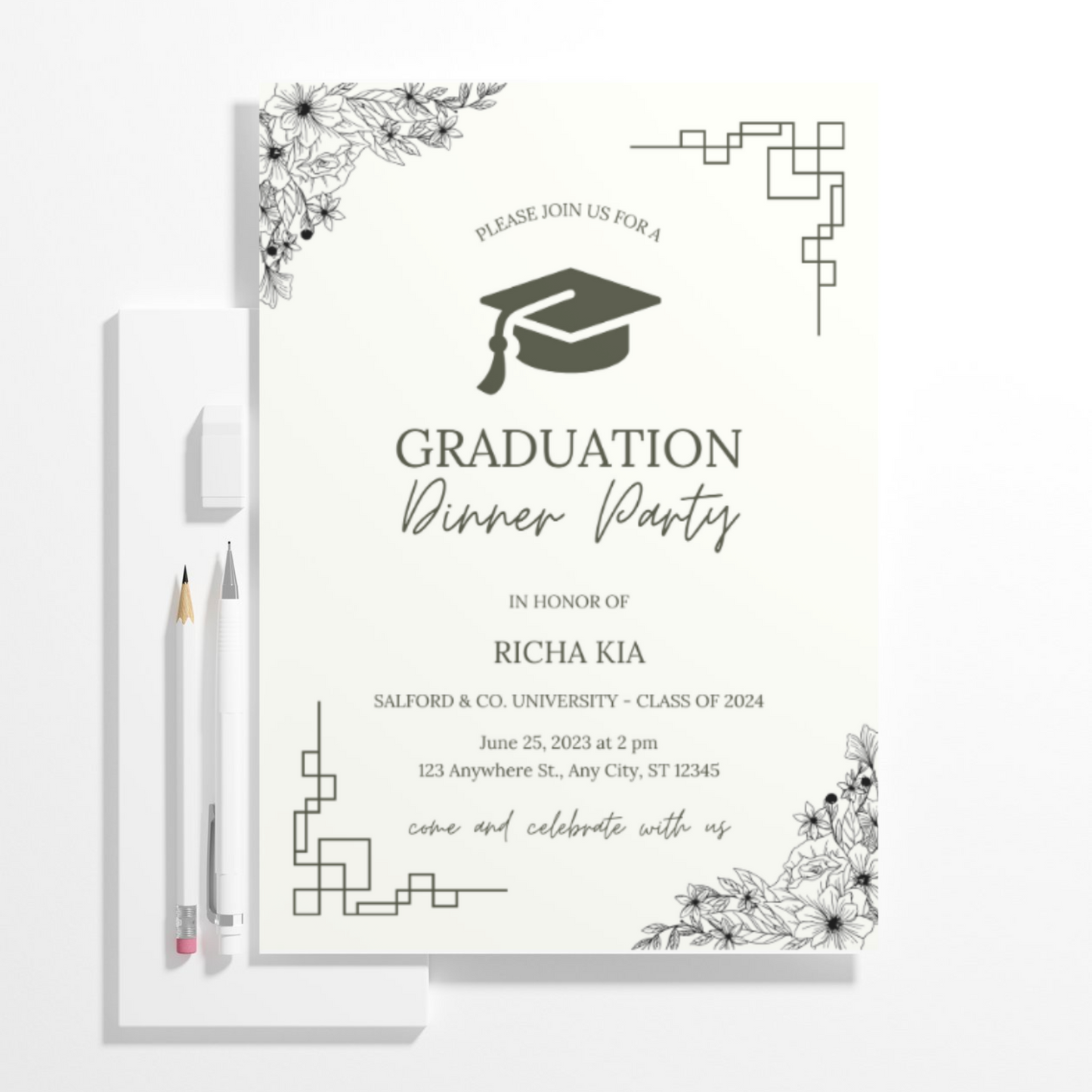 Graduation Dinner Invitation Template