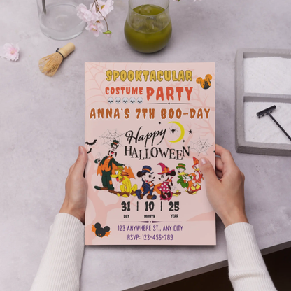 Mickey Mouse Costume Birthday Party Invitation Template - CreativeRino