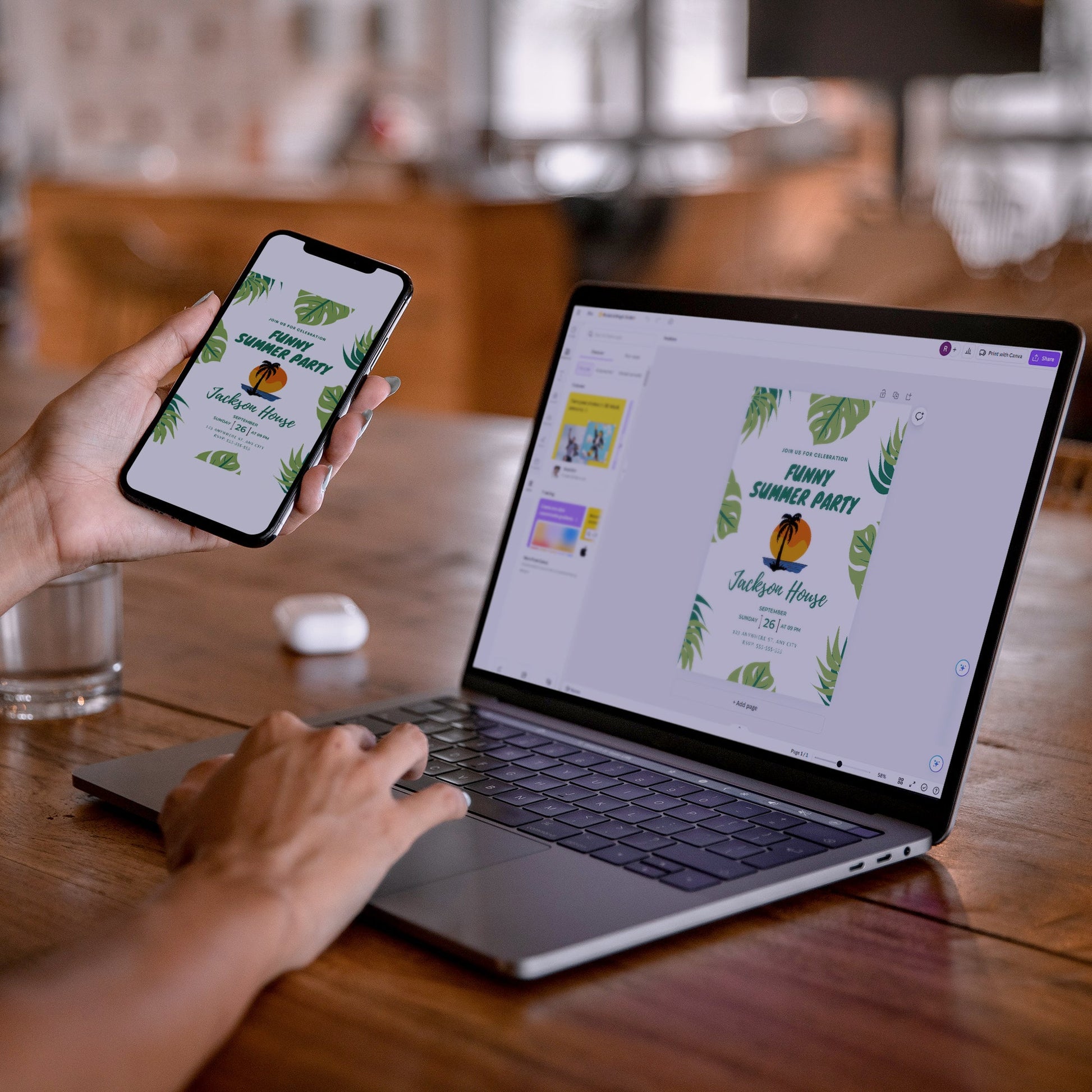 Funny Summer Party Invite | Summer Party Invitation Canva Template CreativeRino