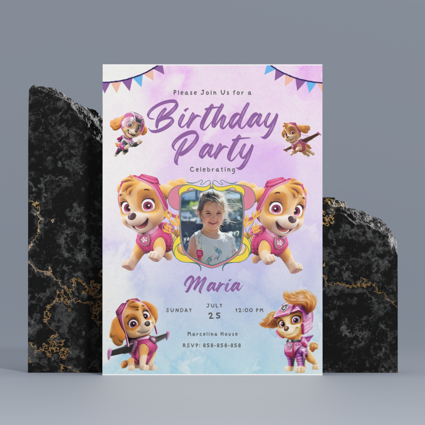 Skye Paw Patrol Birthday Invitation Template