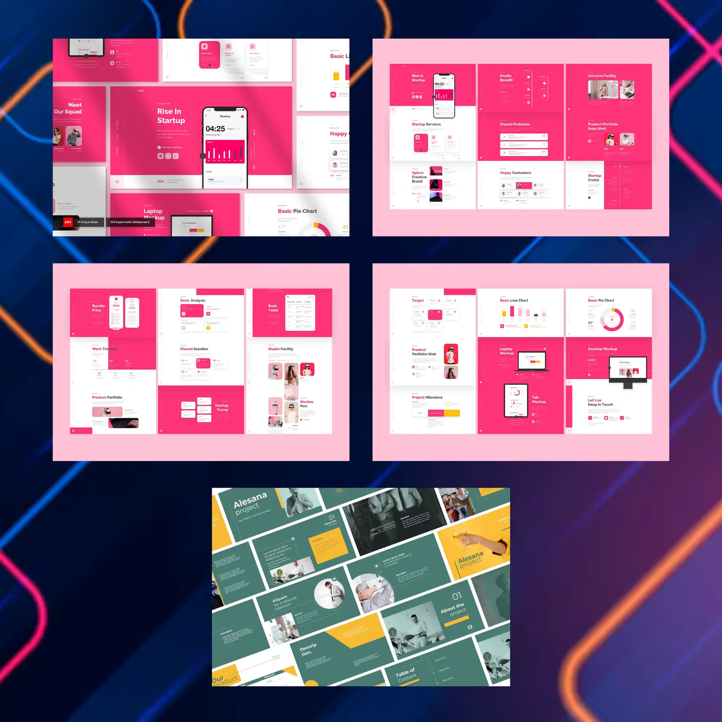 12 Business Powerpoint Presentation Template Bundle CreativeRino