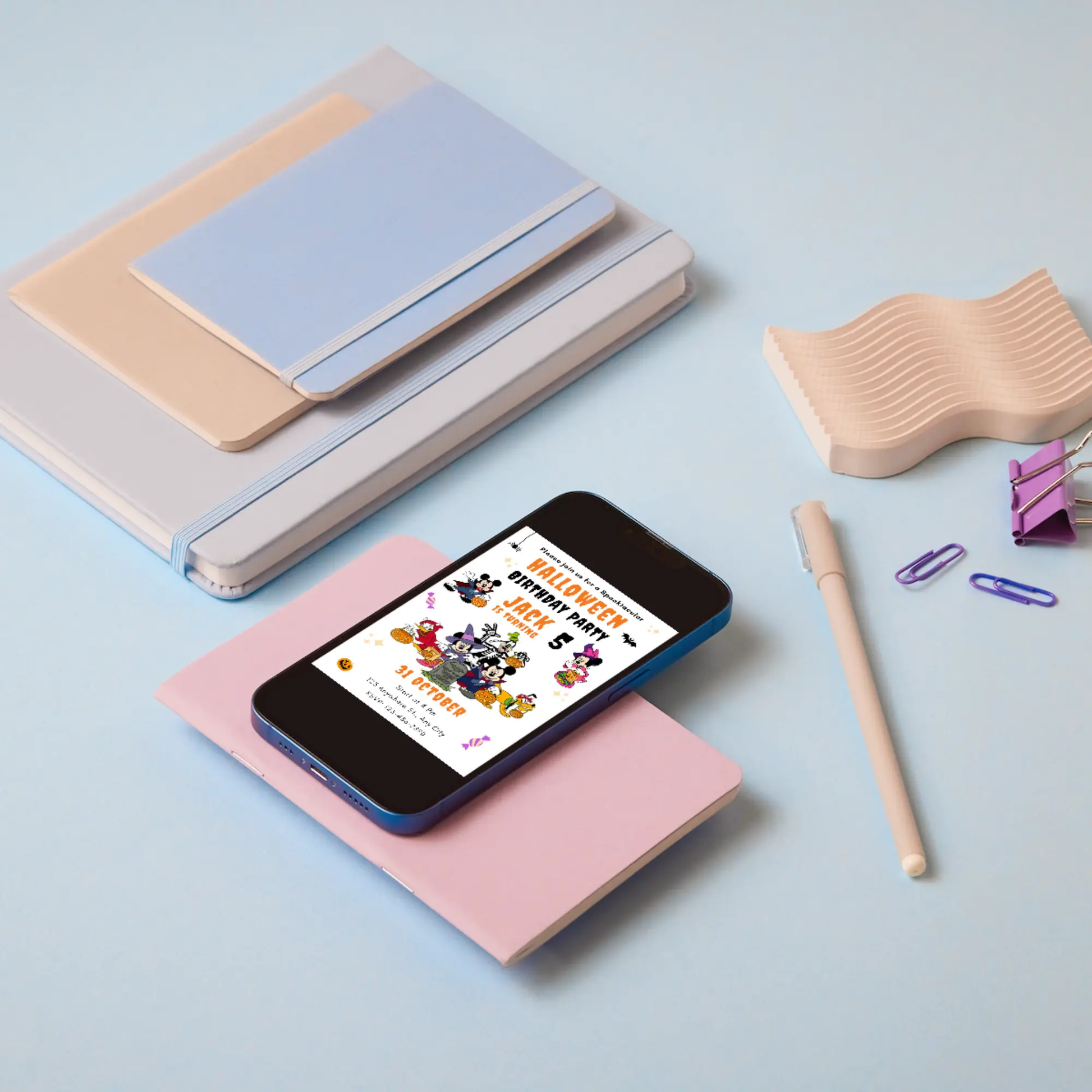 Spooktacular Mickey Mouse Halloween Birthday Invitation Template - CreativeRino