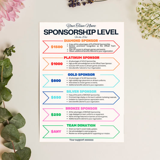 Sponsorship Level Flyer | Club Sponsorship Level Template