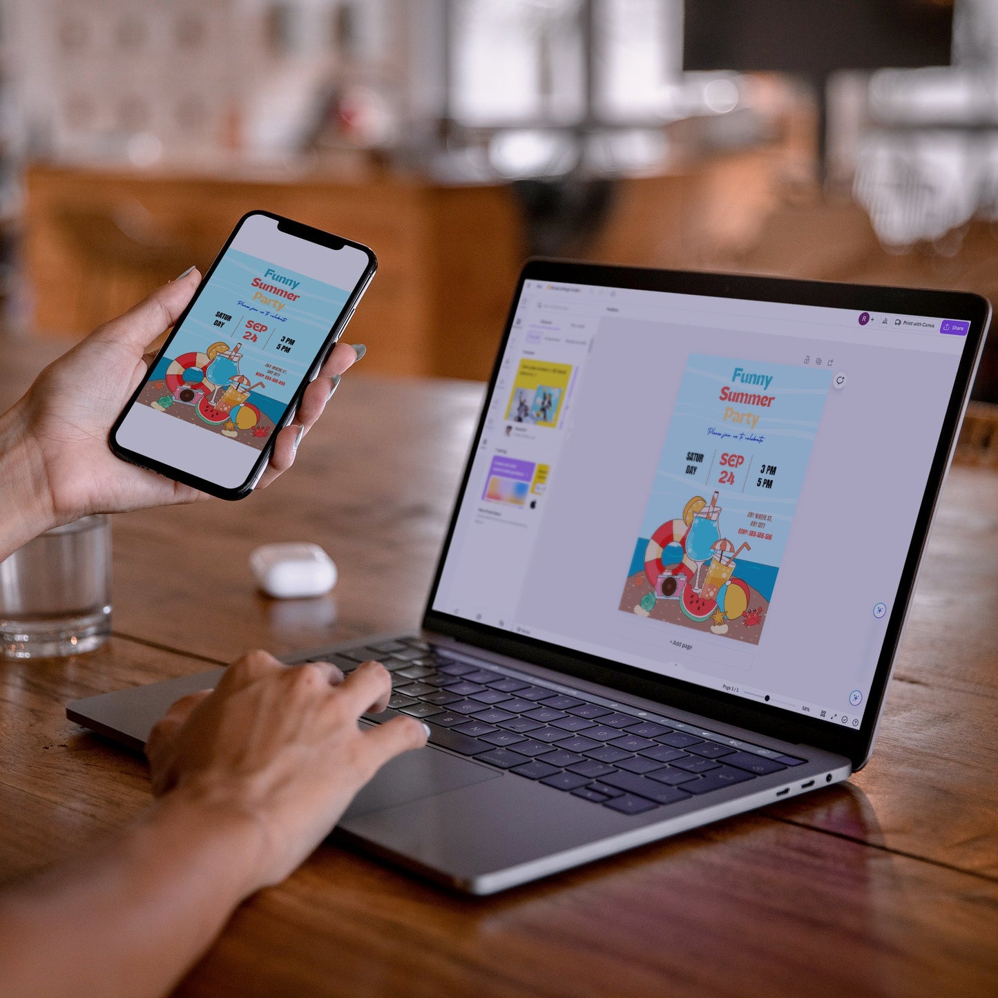 Funny Summer Party Invitation | Summer Party Invite Canva Template CreativeRino