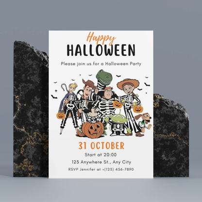 Toy Story Halloween Birthday Party Invitation Template - CreativeRino
