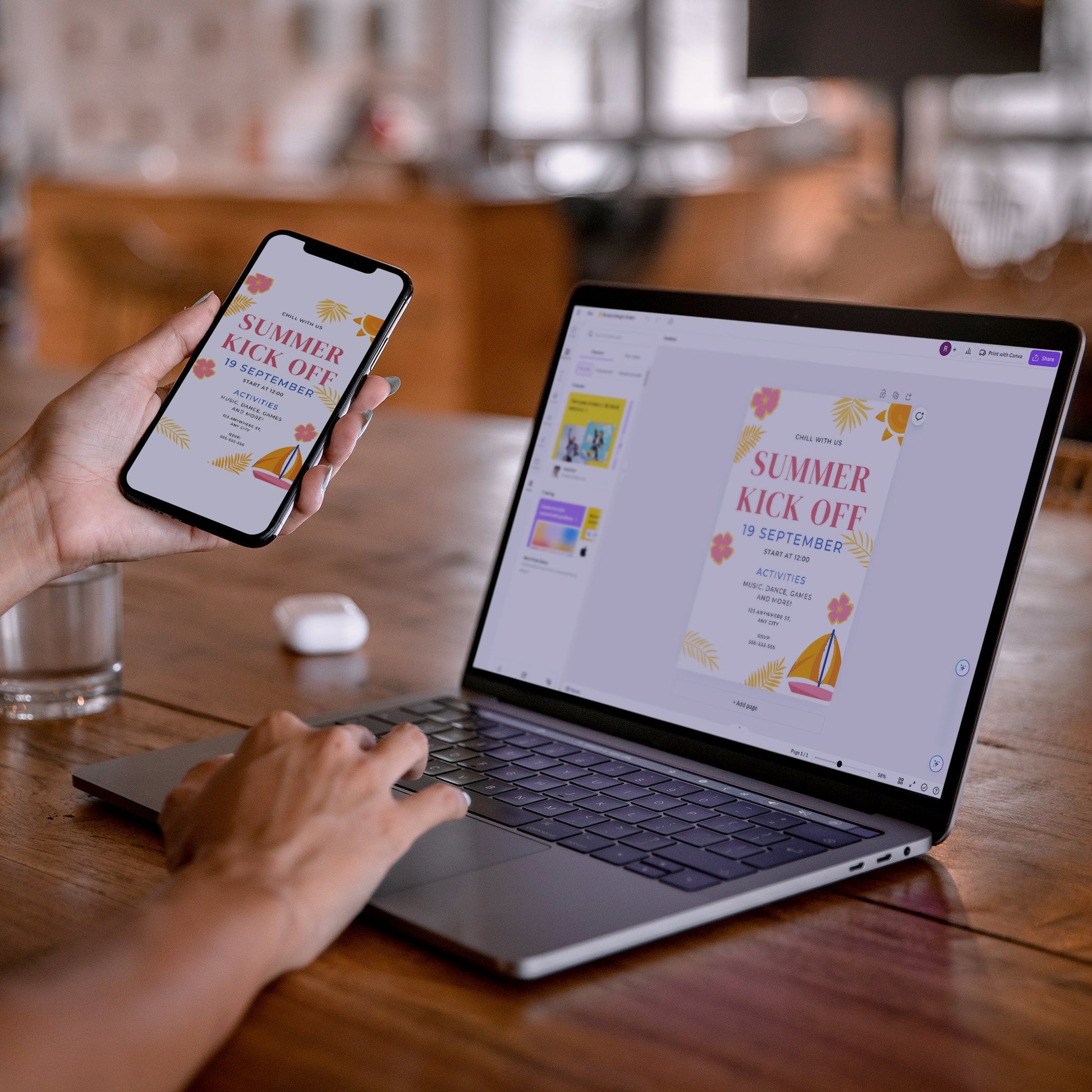 Summer Kick Off Party Invitation | End of Summer Party Invite Canva Template CreativeRino