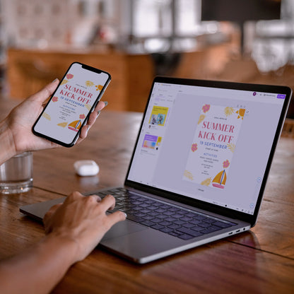 Summer Kick Off Party Invitation | End of Summer Party Invite Canva Template CreativeRino