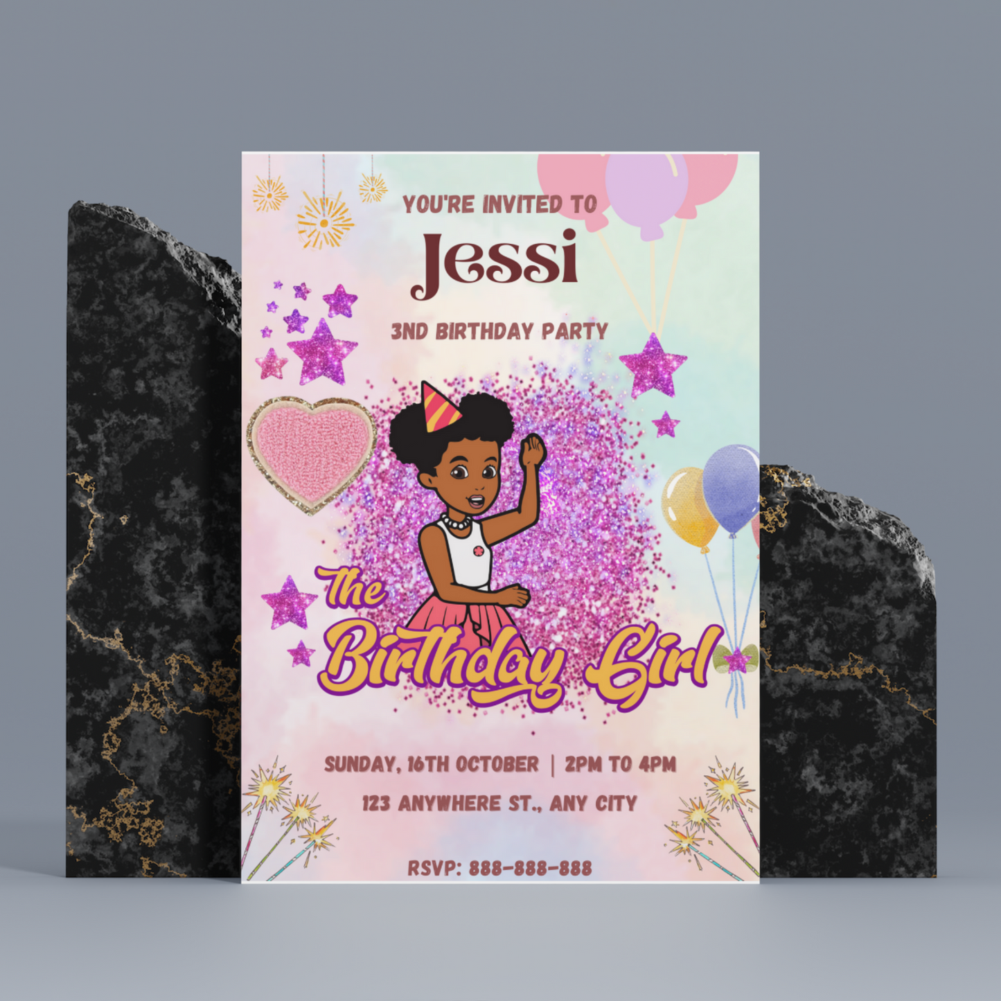 Gracie Corner Birthday Invitation Template