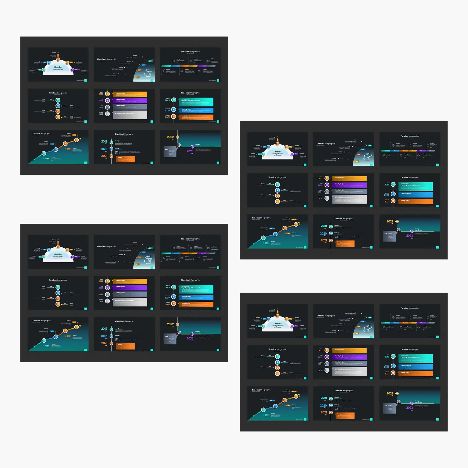 6 Timeline Powerpoint Presentation Template Bundle - CreativeRino