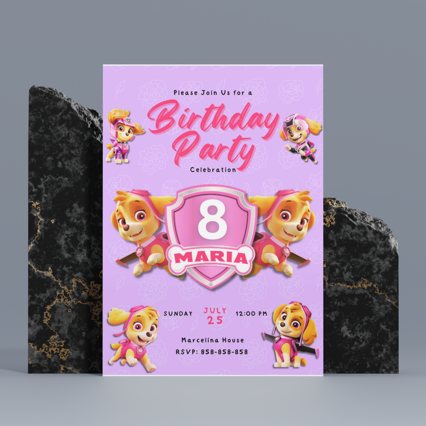 Skye Paw Patrol Birthday Invitation Template