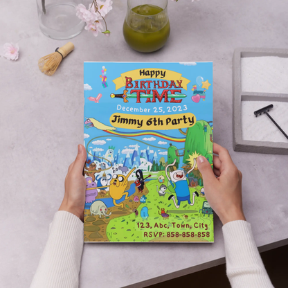 Adventure Time Birthday Invitation Template - CreativeRino