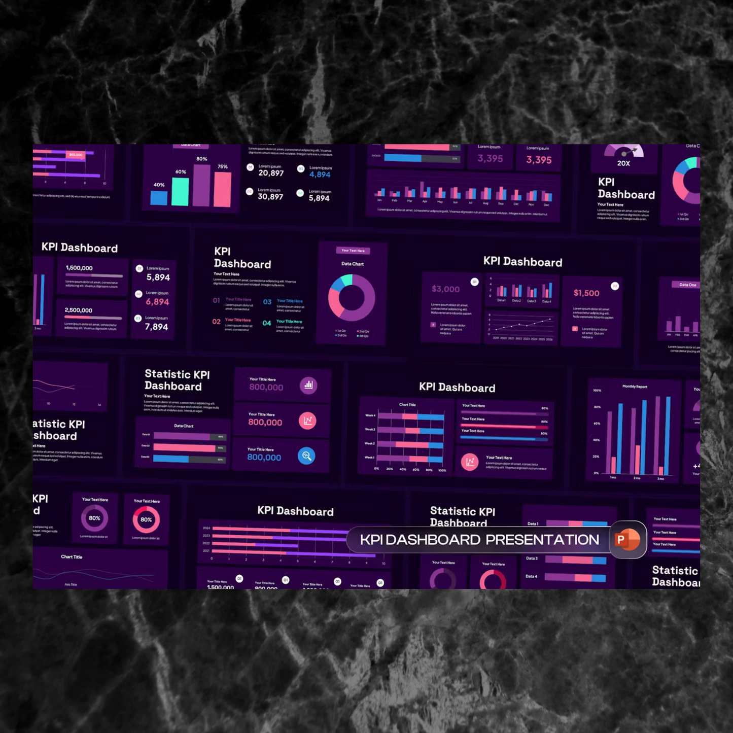 6 KPI Dashboard Powerpoint Presentation Template Bundle