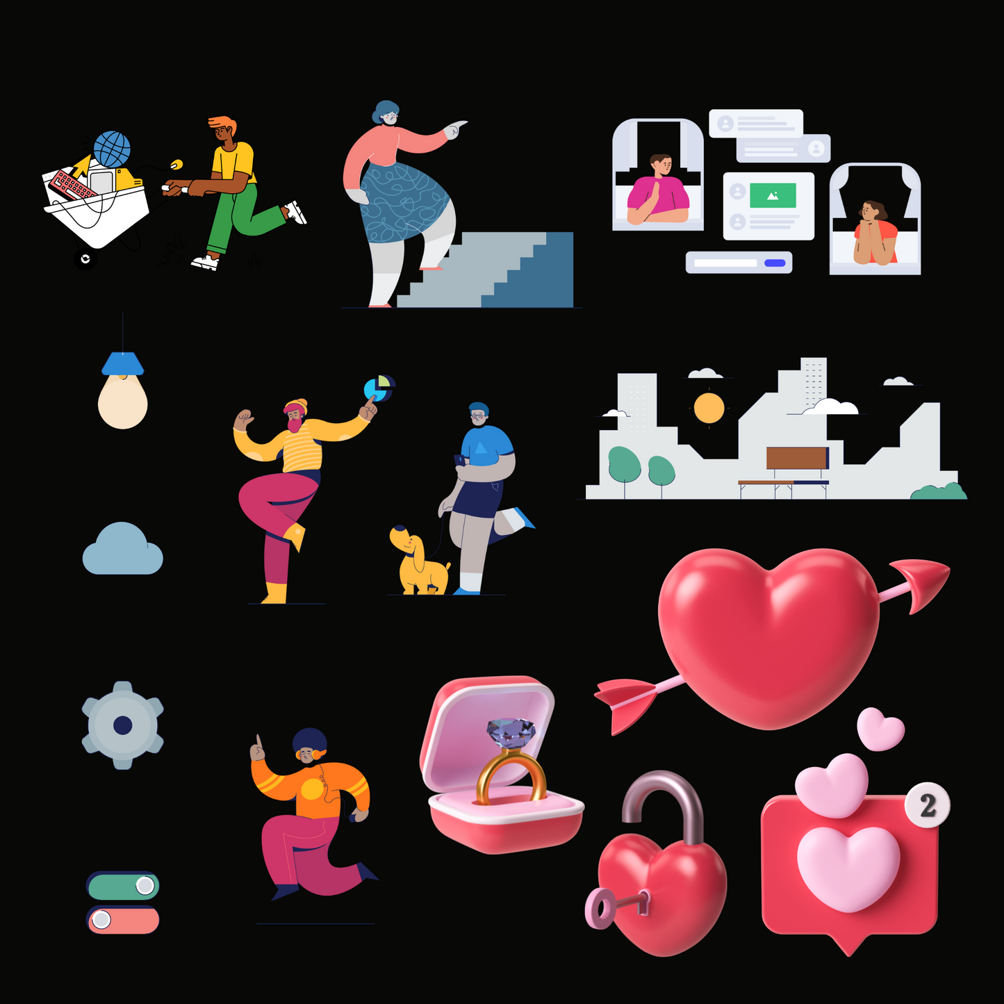 2000+ Figma Elements Bundle | Figma Icons, Figma Illustrations, 3D Icons, 3D Illustrations for Website and Apps, Vector Icons for UI design