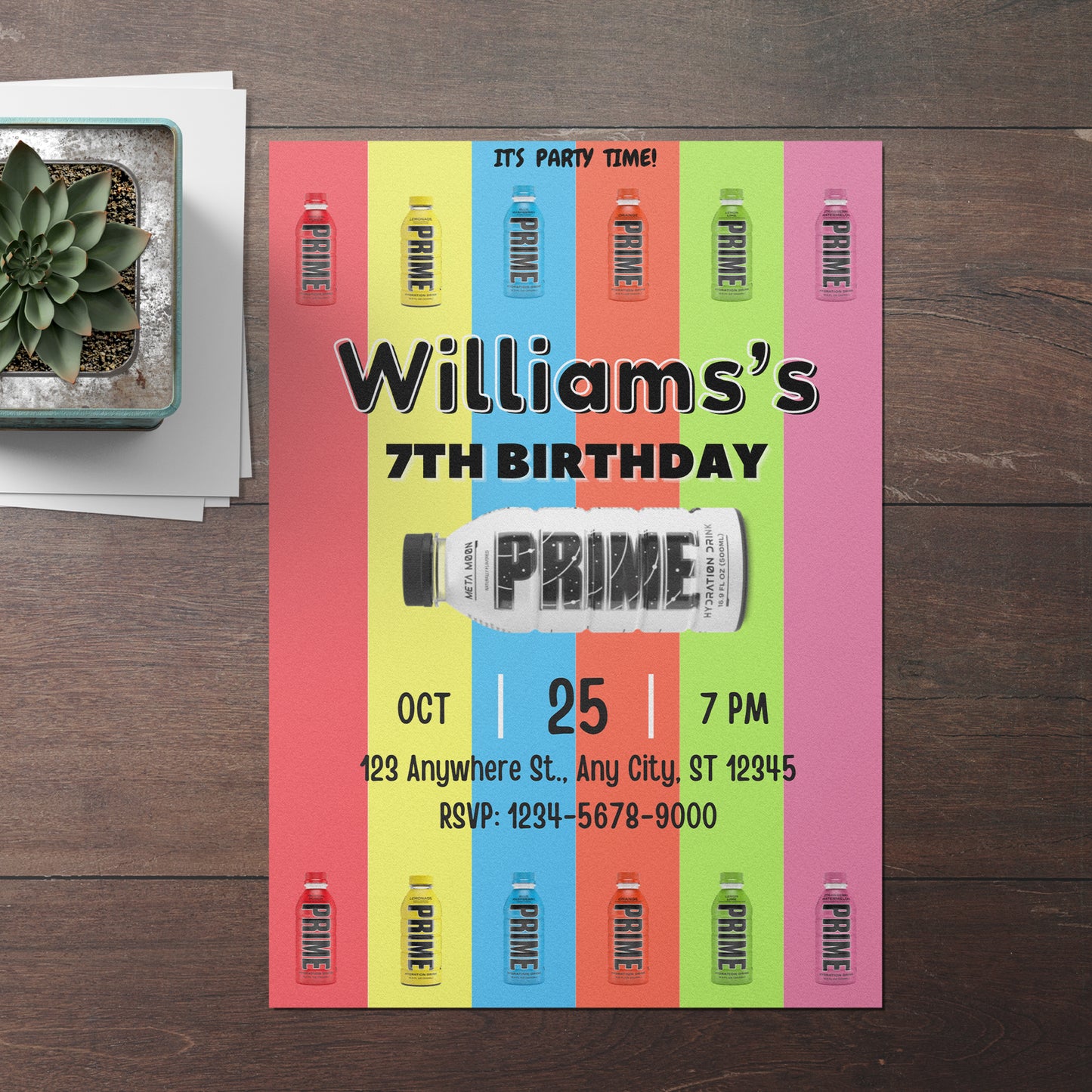 Prime Energy Drink Birthday Invitation Template - CreativeRino