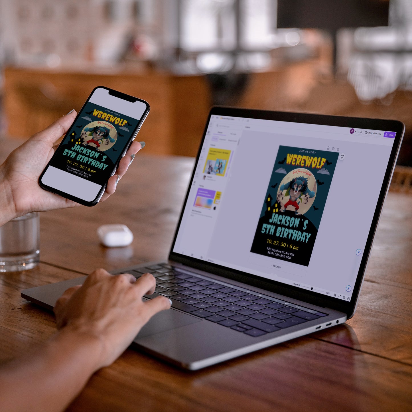 Werewolf Birthday Invitation Template - CreativeRino